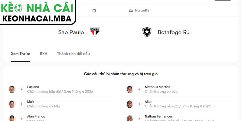 Dự đoán kết quả trận Sao Paulo và Botafogo FR (03:00 24/05, VĐQG Brazil)