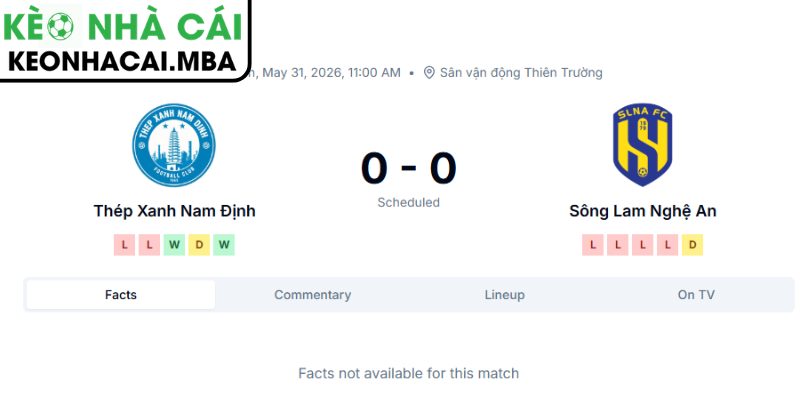 Dự đoán kết quả trận Thép Xanh Nam Định vs Sông Lam Nghệ An (18:00 31/05, V-League)
