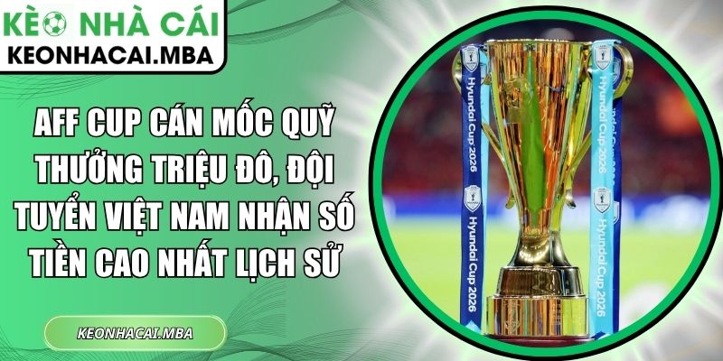 AFF Cup cán mốc quỹ thưởng triệu đô, đội tuyển Việt Nam nhận số tiền cao nhất lịch sử 1 AFF Cup cán mốc quỹ thưởng triệu đô